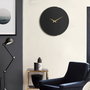 Wallity Block Metal Wall Clock - APS096 Negro y dorado